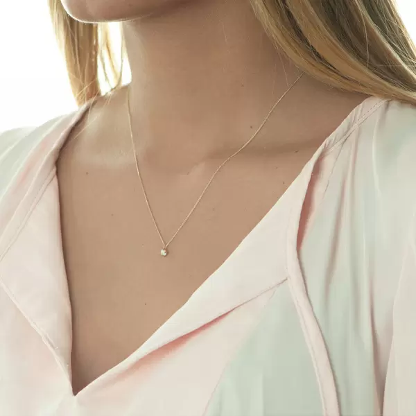 Leaf Jewelry Halskette Cabochon, Mondstein, 14 K Gelbgold