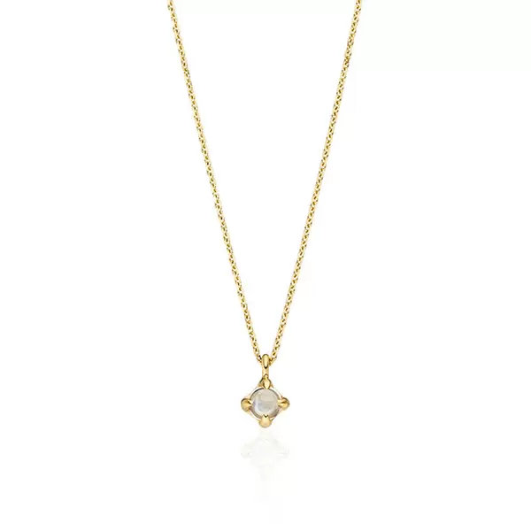 Leaf Jewelry Halskette Cabochon, Mondstein, 14 K Gelbgold