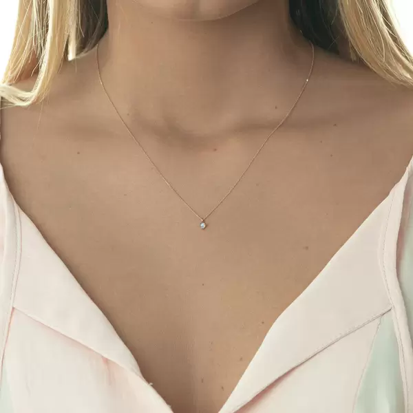 Leaf Jewelry Halskette Cabochon, Mondstein, 14 K Roségold