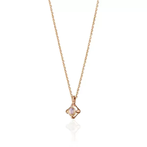 Leaf Jewelry Halskette Cabochon, Mondstein, 14 K Roségold