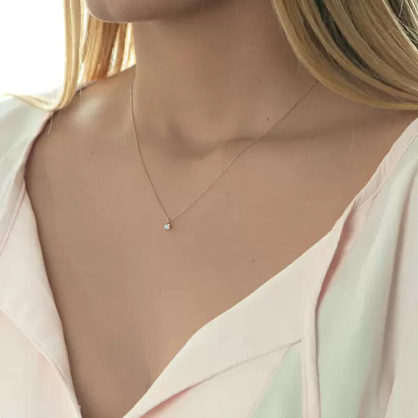 Leaf Jewelry Halskette Cabochon, Mondstein, 14 K Roségold