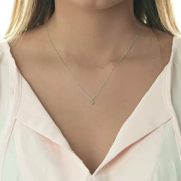 Leaf Jewelry Halskette Cabochon, Mondstein, 14 Weißgold