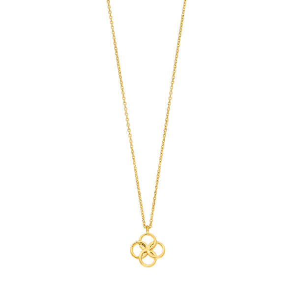 Leaf Jewelry Halskette Clover Charm, 18 K Gelbgold Vergoldet