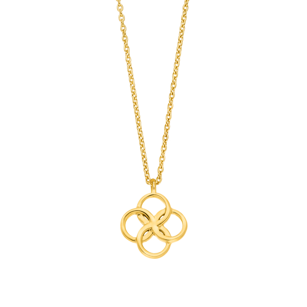 Leaf Jewelry Halskette Clover Charm, 18 K Gelbgold vergoldet