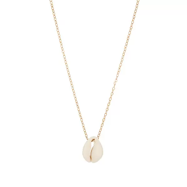 Leaf Jewelry Halskette Cowrie Shell, 55 cm, 18 K Rosegold vergoldet