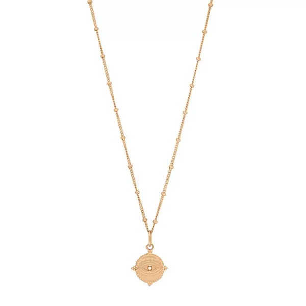 Leaf Jewelry Halskette Evil Eye, 45cm, 18 K Rosegold Vergoldet