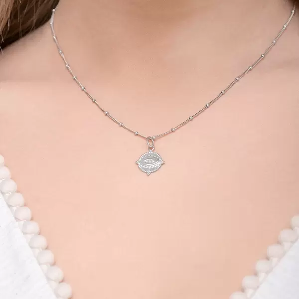 Leaf Jewelry Halskette Evil Eye, 45cm, 925 Sterlingsilber