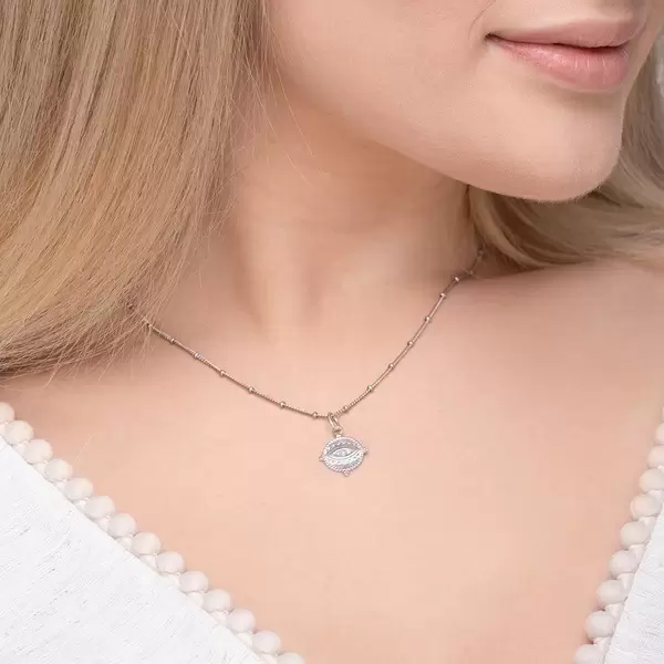 Leaf Jewelry Halskette Evil Eye, 45cm, 925 Sterlingsilber