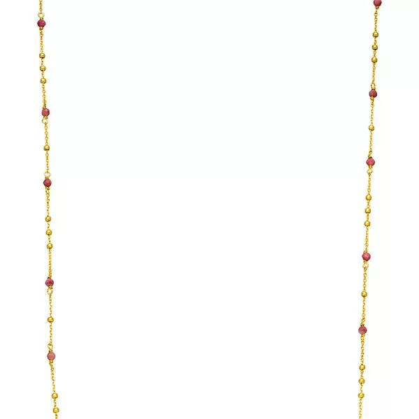 Leaf Jewelry Halskette Flying Gems, Rhodonit, 18 K Gelbgold Vergoldet