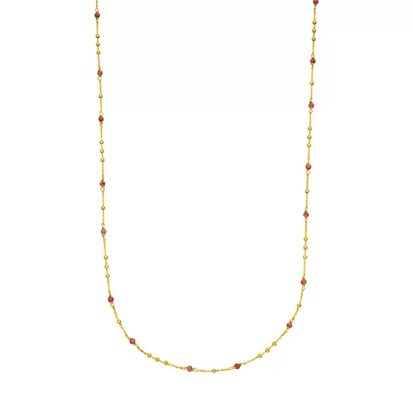 Leaf Jewelry Halskette Flying Gems, Rhodonit, 18 K Gelbgold vergoldet