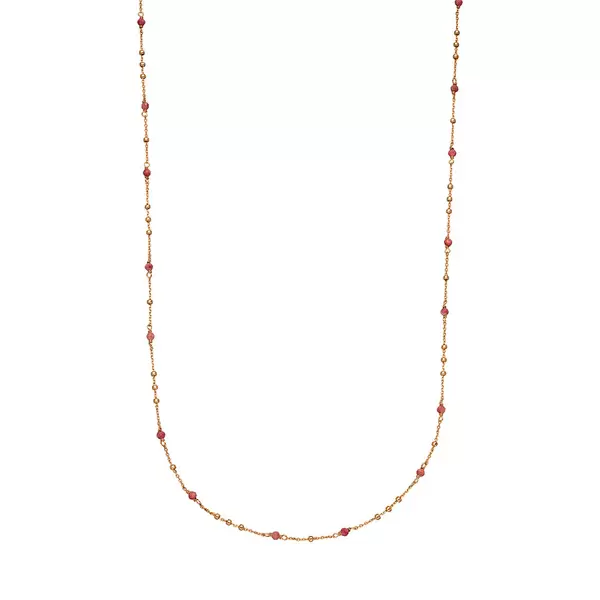 Leaf Jewelry Halskette Flying Gems, Rhodonit, 18 K Rosegold vergoldet