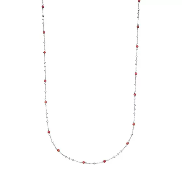 Leaf Jewelry Halskette Flying Gems, Rhodonit, 925 Sterlingsilber