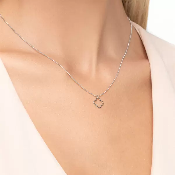 Leaf Jewelry Halskette GENTLE CLOVER, 14 K Weißgold