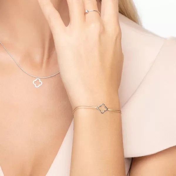 Leaf Jewelry Halskette GENTLE CLOVER, 14 K Weißgold