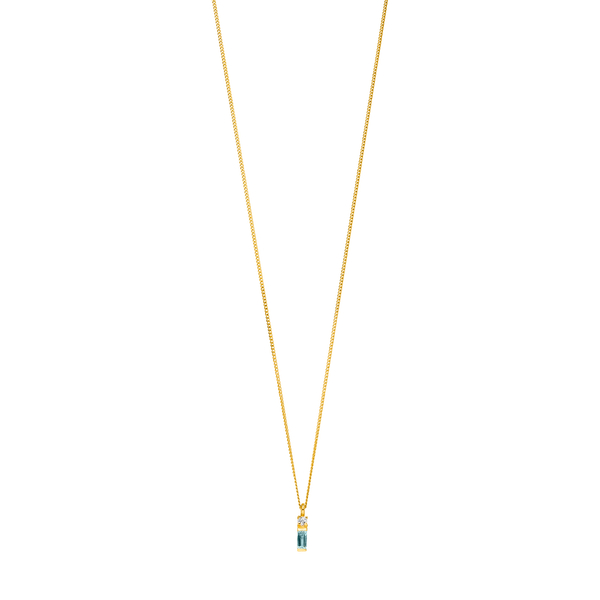 Leaf Jewelry Halskette Glamour, Blue/White Topas, 18 K Gelbgold Vergoldet