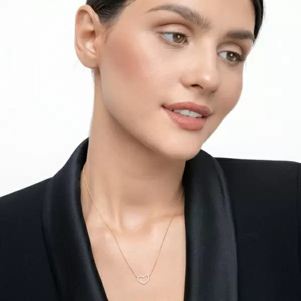 Leaf Jewelry Halskette Heart Mit Diamanten, 18 K Gelbgold