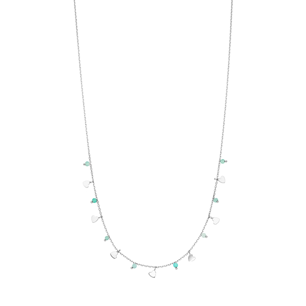 Leaf Jewelry Halskette Hearts Amazonit, 925 Sterlingsilber