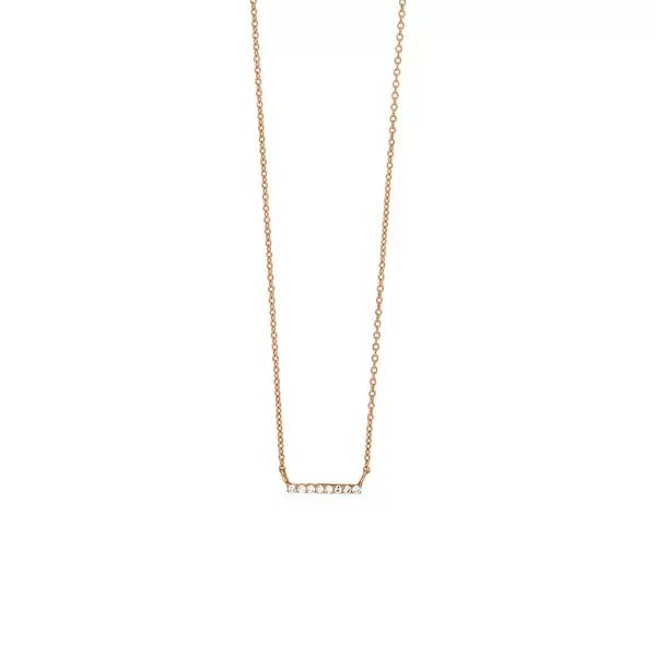 Leaf Jewelry Halskette Horizontal Bar, Diamant, 14 K Rosegold
