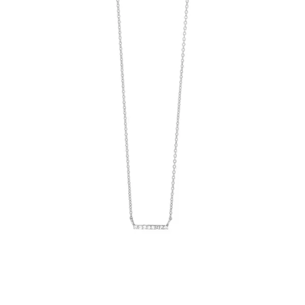 Leaf Jewelry Halskette Horizontal Bar, Diamant, 14 K Weißgold