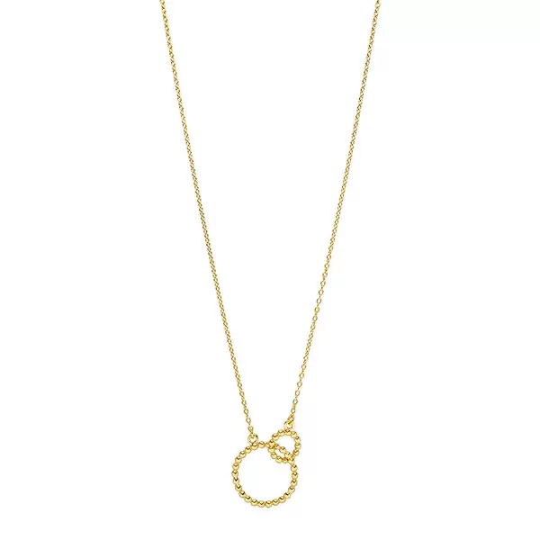 Leaf Jewelry Halskette Kugelring double, 45cm, 18 K Gelbgold vergoldet