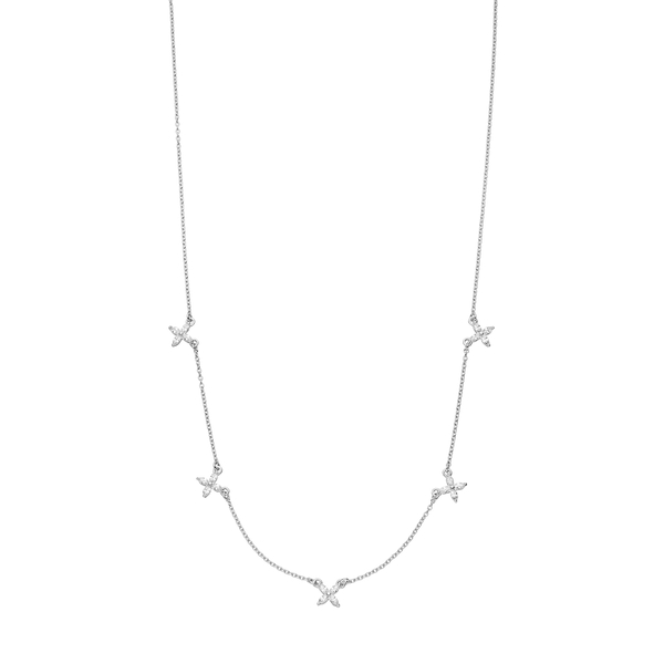 Leaf Jewelry Halskette Leaf Flower Charms, 925er Silber