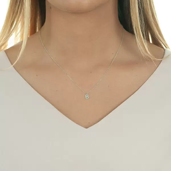 Leaf Jewelry Halskette Letter "B", 14 K Weißgold Mit Diamanten