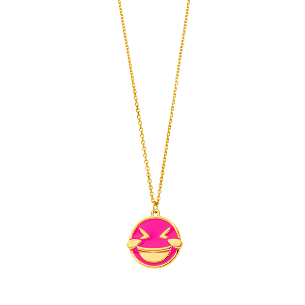 Leaf Jewelry Halskette "LOL" EMOJI, 18 K Gelbgold vergoldet