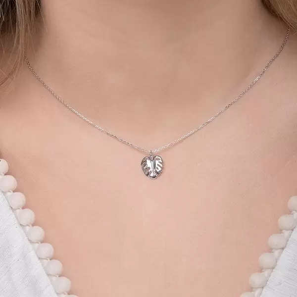 Leaf Jewelry Halskette Monstera Leaf, 45cm, 925 Sterlingsilber