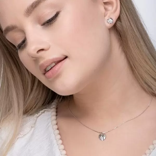 Leaf Jewelry Halskette Monstera Leaf, 45cm, 925 Sterlingsilber