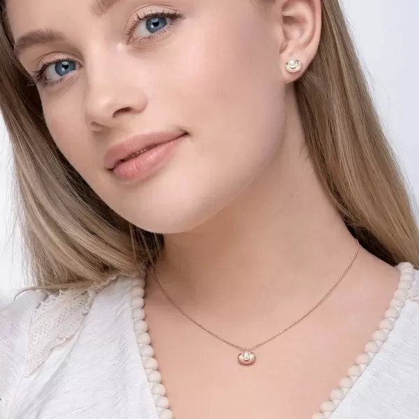 Leaf Jewelry Halskette Muschel Mit Perle, 18 K Rosegold Vergoldet