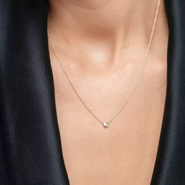 Leaf Jewelry Halskette "my First Diamond", 14 K Rosegold