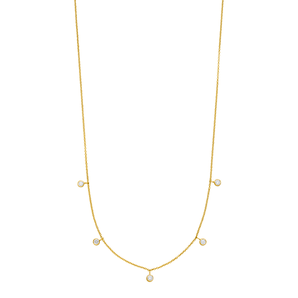 Leaf Jewelry Halskette "my First Diamond" Charms, 14 K Gelbgold