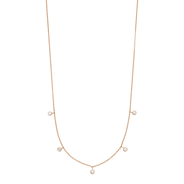Leaf Jewelry Halskette "my First Diamond" Charms, 14 K Rosegold