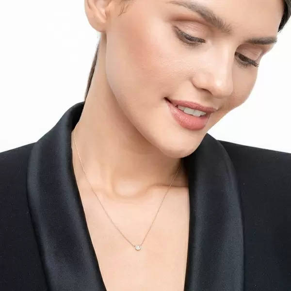 Leaf Jewelry Halskette Pavé II Mit Diamanten, 18 K Rosegold