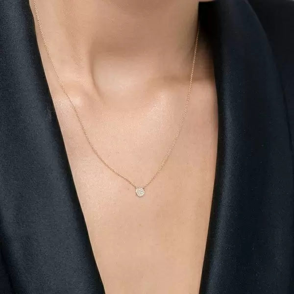 Leaf Jewelry Halskette Pavé Mit Diamanten, 18 K Gelbgold