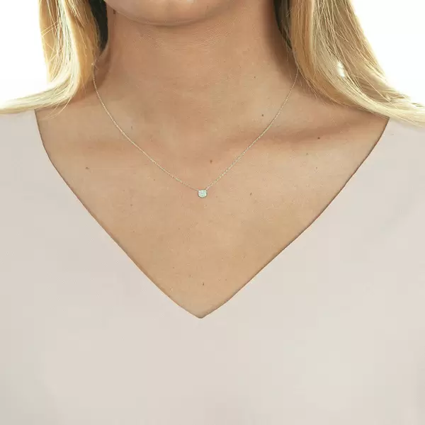 Leaf Jewelry Halskette Pavé Mit Diamanten, 18 K Weissgold