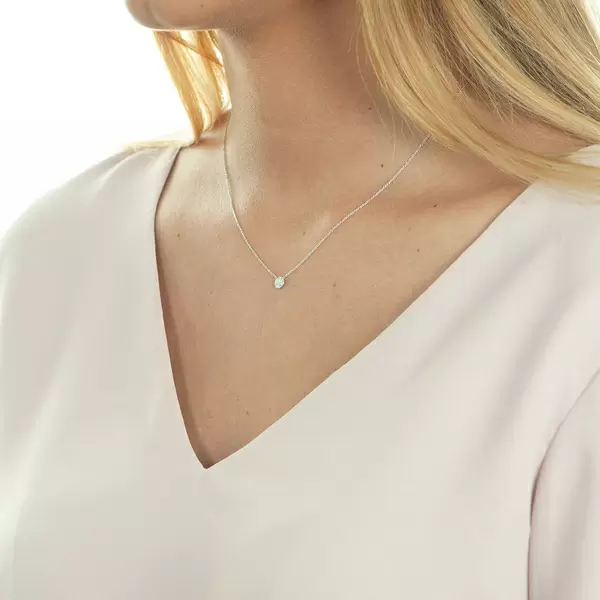 Leaf Jewelry Halskette Pavé Mit Diamanten, 18 K Weissgold