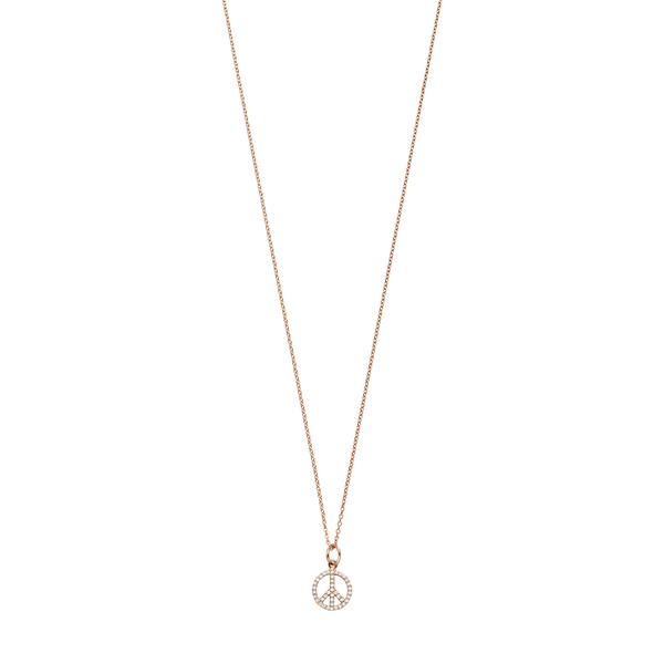 Leaf Jewelry Halskette Peace Mit Zirkonia, 18 K Rosegold Vergoldet