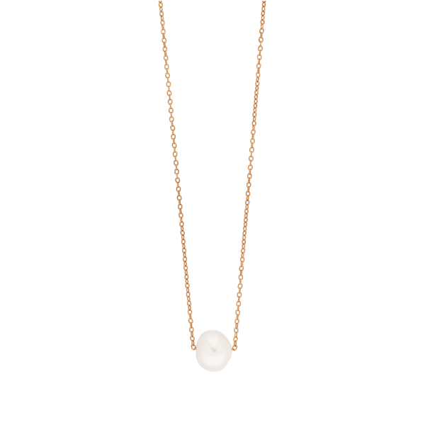 Leaf Jewelry Halskette Perlen Tropfen, 18 K Rosegold Vergoldet