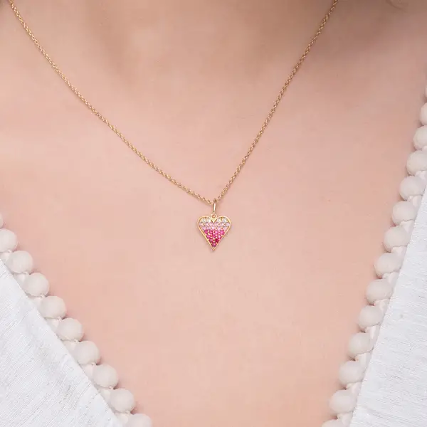 Leaf Jewelry Halskette Pink Valentine, 18 K Gelbgold Vergoldet