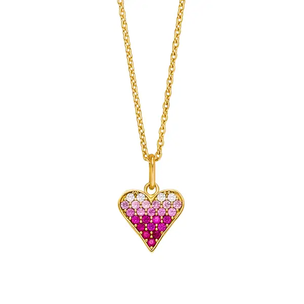 Leaf Jewelry Halskette Pink Valentine, 18 K Gelbgold vergoldet