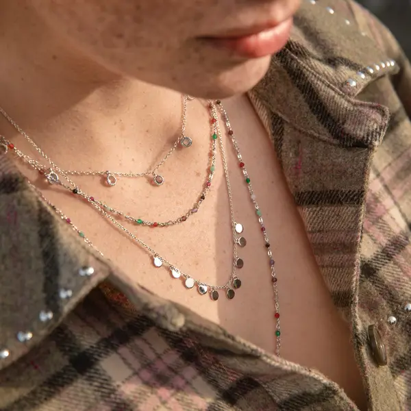 Leaf Jewelry Halskette Platelet, Kurz, 18 K Roségold Vergoldet