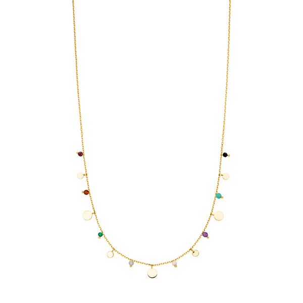 Leaf Jewelry Halskette Platelet Mix, 18 K Gelbgold Vergoldet