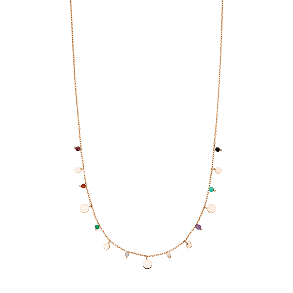 Leaf Jewelry Halskette Platelet Mix, 18 K Rosegold Vergoldet