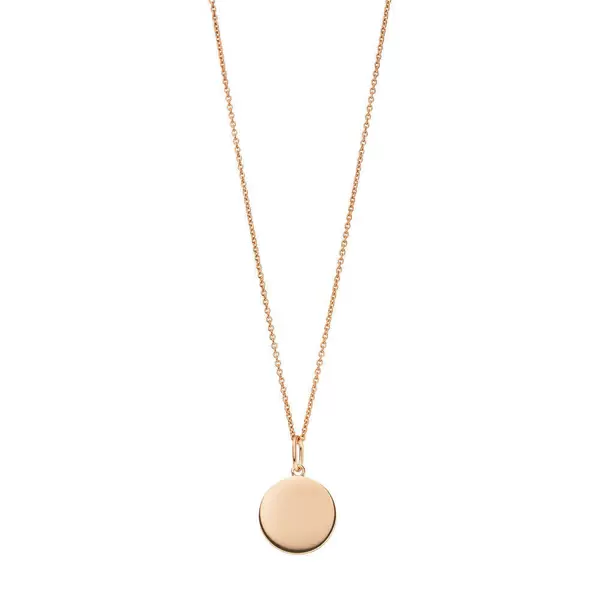 Leaf Jewelry Halskette Plättchen 14mm, 50cm Lang, 18 K Rosegold Vergoldet