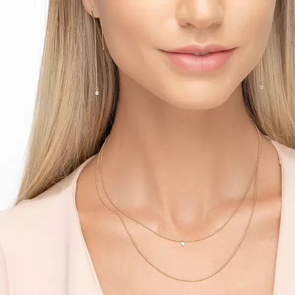 Leaf Jewelry Halskette Pure Double, Diamant, 14 K Gelbgold