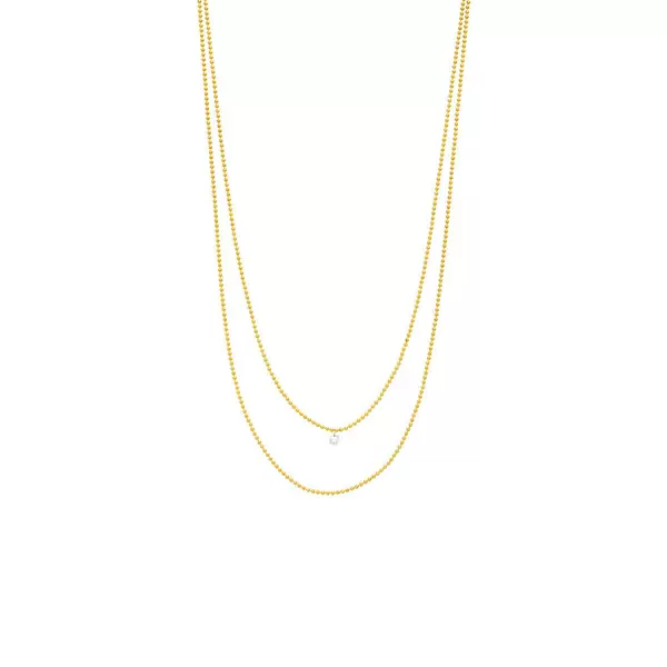 Leaf Jewelry Halskette Pure Double, Diamant, 14 K Gelbgold