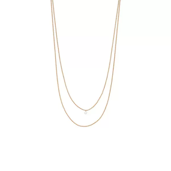 Leaf Jewelry Halskette Pure Double, Diamant, 14 K Rosegold