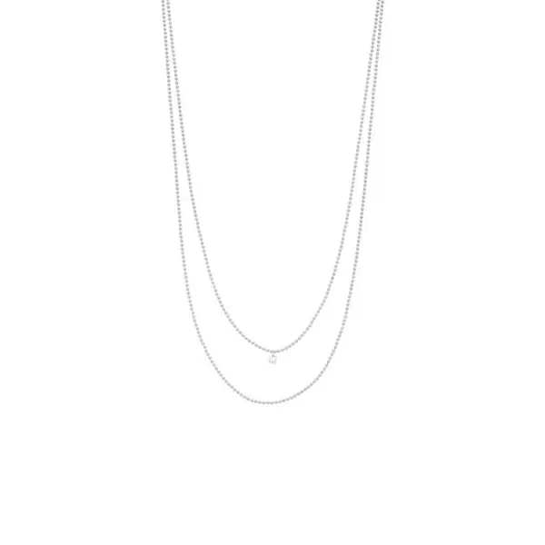 Leaf Jewelry Halskette Pure Double, Diamant, 14 K Weißgold