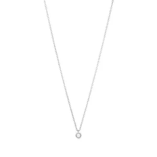 Leaf Jewelry Halskette Pure Mit Perle, 925 Sterlingsilber, Rhodiniert